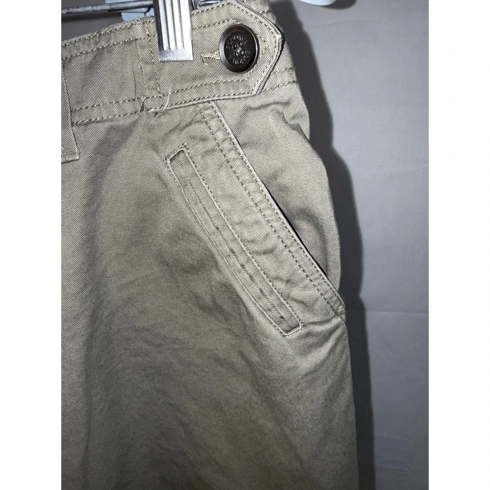 Sonoma Life Style Women 12P Olive Green Cargo Capri Pants Floral Cotton